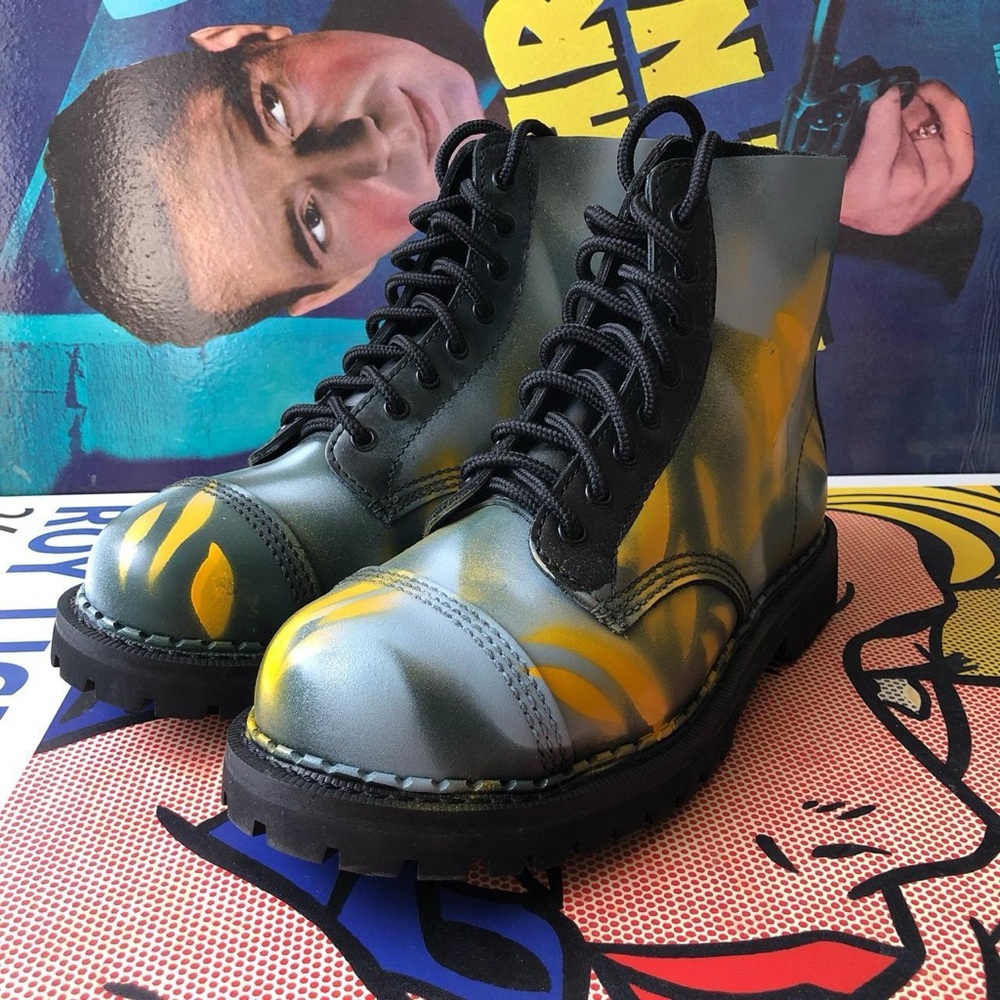 BNIB Wearable Art - leather military-style boots, 8US mens
